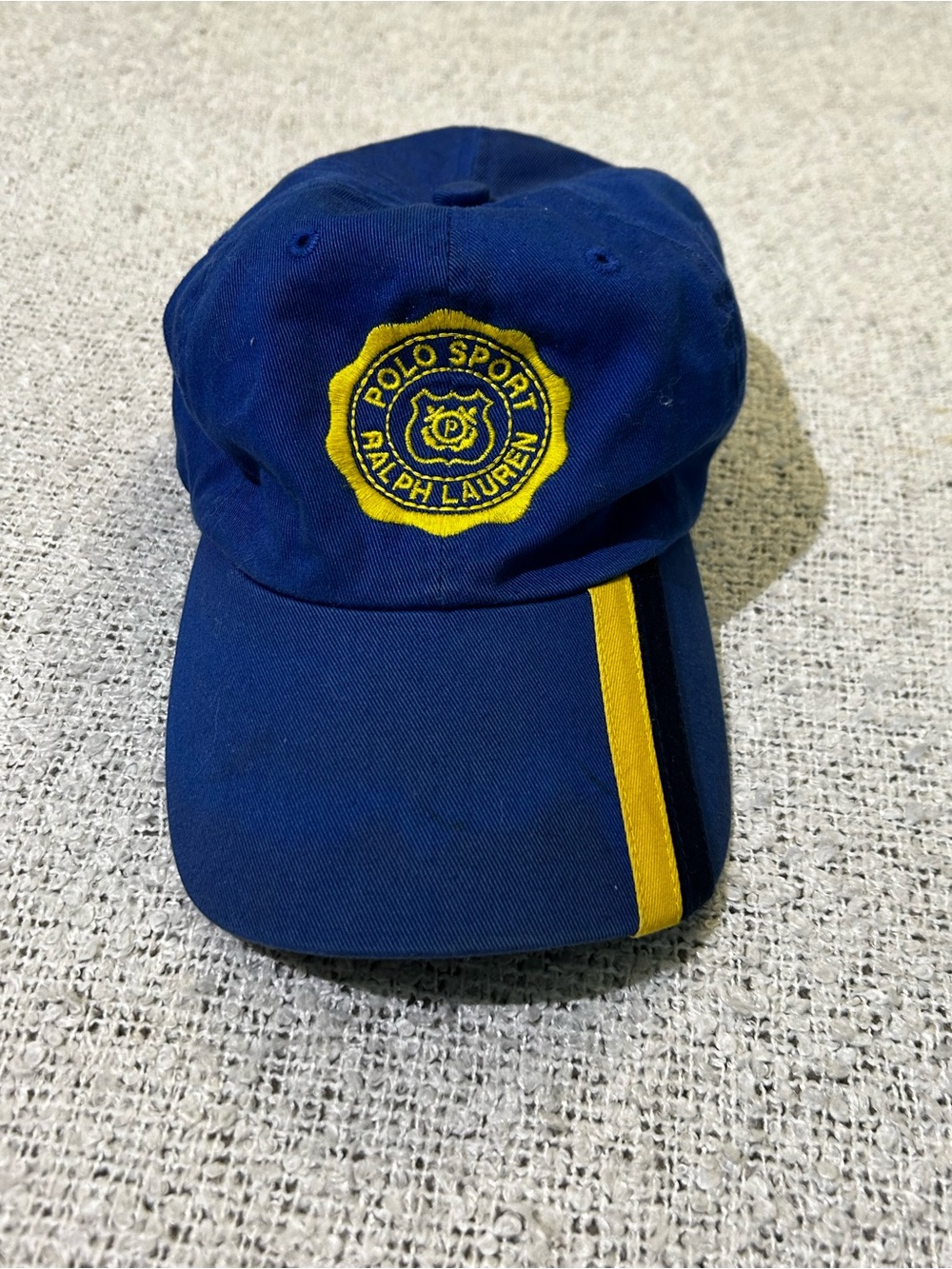 Vintage 90s Ralph Lauren Polo Sport Blue and Yellow Baseball Cap